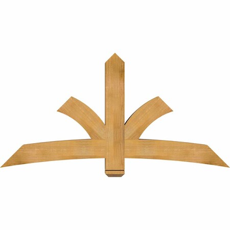 Ekena Millwork Davenport Rough Sawn Timber Gable Bracket, Western Red Cedar, 72"W x 36"H x 6"D x 6"F, 12/12 Pitch GBW072X36X0606DAV00RWR
